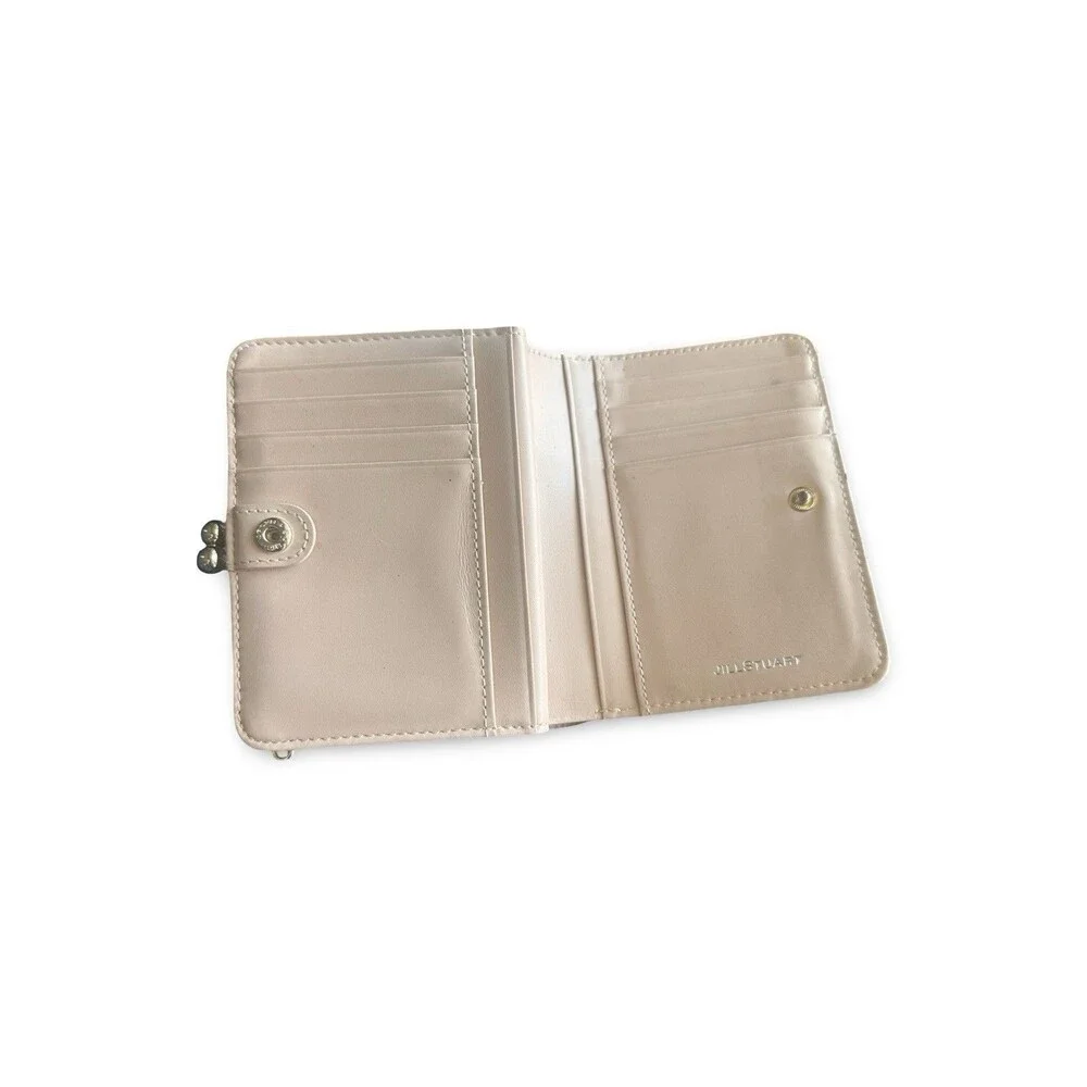 Jill Stuart Blush Pink 👀photosBi-fold kisslock wallet "Gloria" cowhide leather - Picture 5 of 11